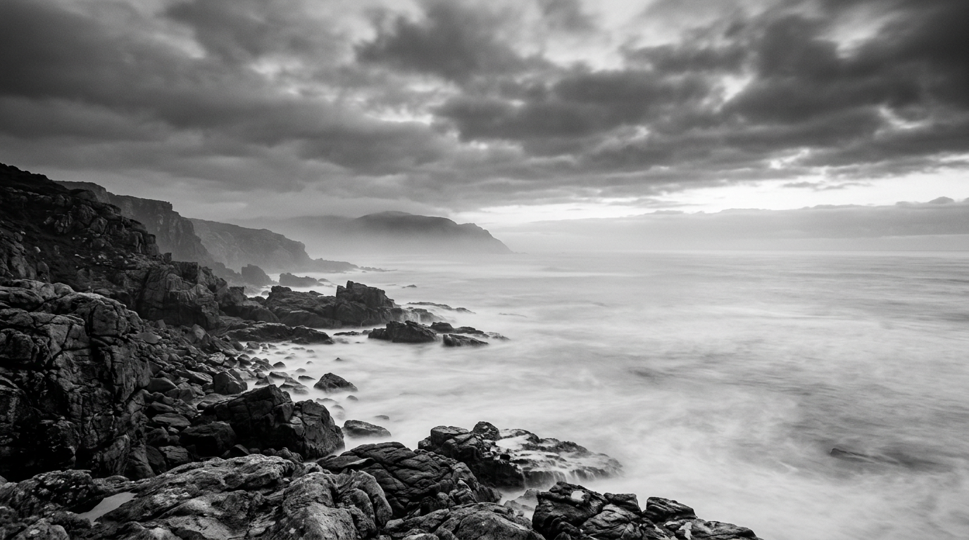Rocky ocean coastline