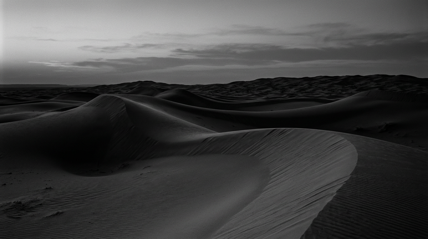 Sand dunes at twilight